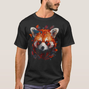 Red Panda Artwork Autumn Leaves Animal Red Panda T-Shirt