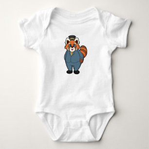 Red Panda as Groom with Hat Baby Bodysuit
