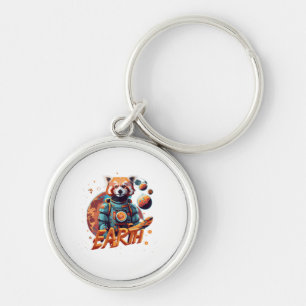 Red panda astronaut keychain