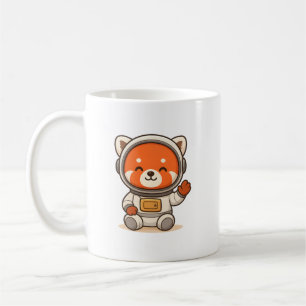 Red Panda Astronaut Mugs   Cute Space Drinkware