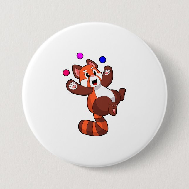 Red panda at Juggle Circus.PNG 3 Inch Round Button (Front)