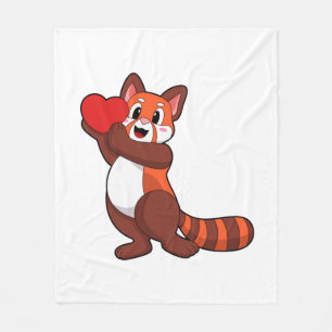 Red panda at Love with Heart.PNG Fleece Blanket