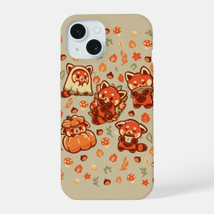 Red Panda Autumn Time iPhone 15 Case