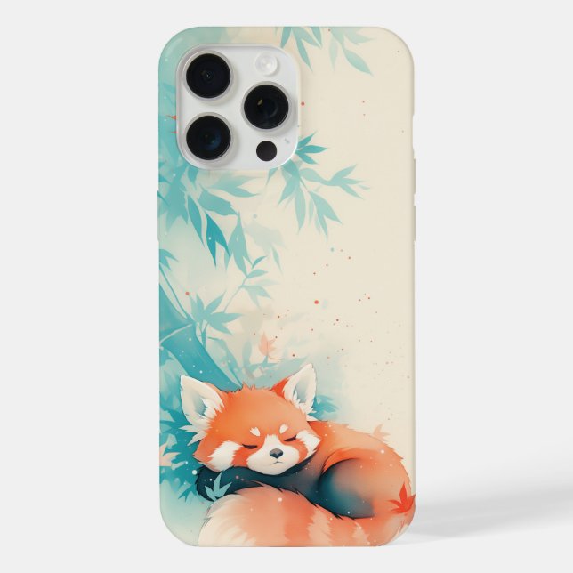 Red Panda Bamboo Forest Nap iPhone Case (Back)
