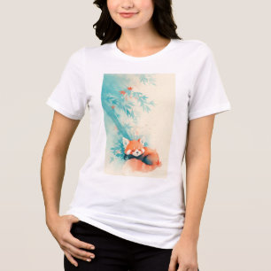 Red Panda Bamboo Forest Nap Tri-Blend Shirt