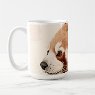 Red Panda Bamboo Watercolor Portrait Coffee Mug