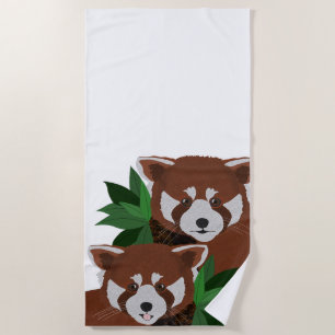 Red Panda Beach Towel