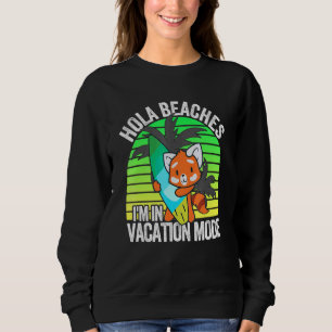 Red Panda Beach Vacation Mode Surfboard Summer Hol Sweatshirt