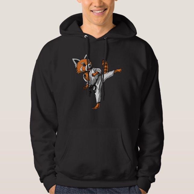 Red Panda Bear Karate Hoodie (Front)