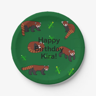 Red Panda Birthday Paper Plate