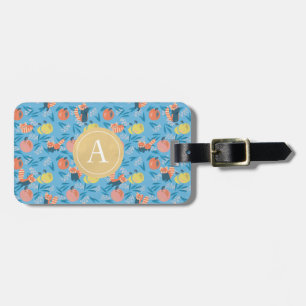 'Red Panda' Blue Apple Monogrammed Luggage Tag