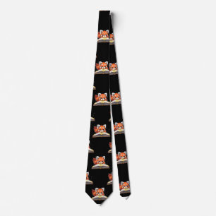 Red Panda Book Lover Tie