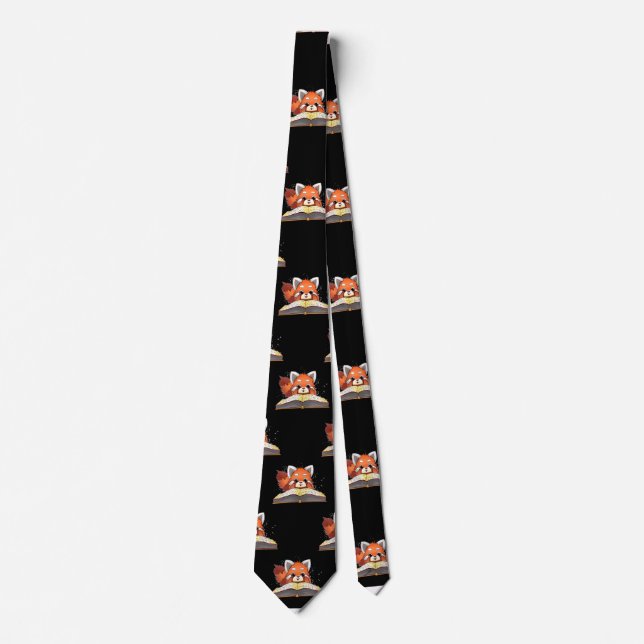 Red Panda Book Lover Tie (Front)