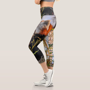 Red panda capri leggings