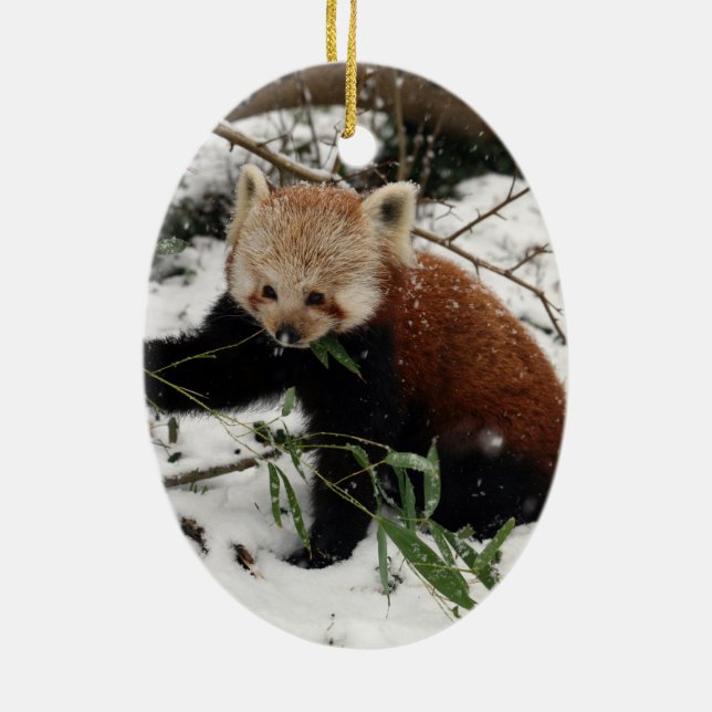 Red panda ceramic ornament (Back)