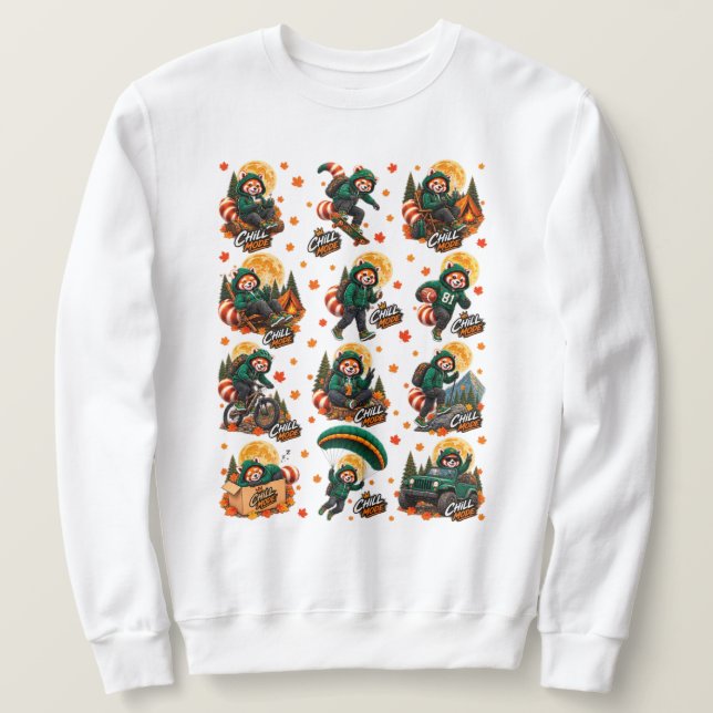Red Panda Chill Mode Adventure Sweatshirt (Design devant)