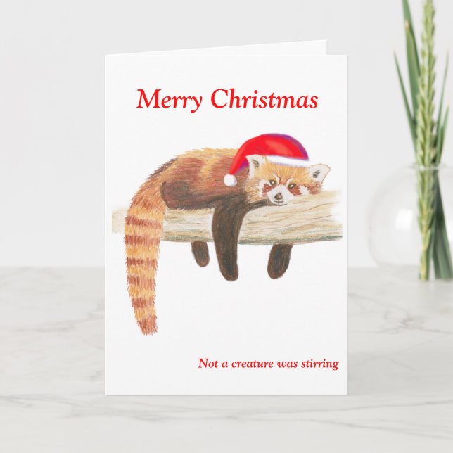 Red Panda Christmas card (Front)