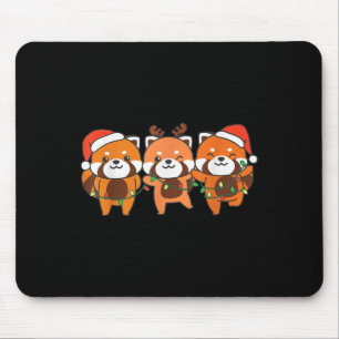 Red Panda Christmas Christmas Animals Cute Red Pan Mouse Pad