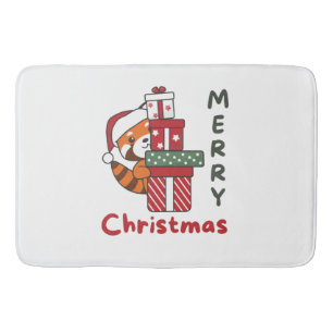 Red Panda Christmas Gift Winter Red Pandas Bath Mat