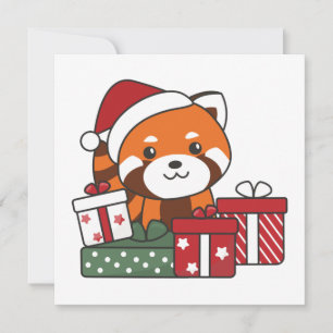 Red Panda Christmas Gift Winter Red Pandas Invitation