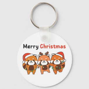 Red Panda Christmas Red Pandas Merry Christmas Key Keychain