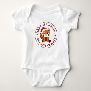 Red Panda Christmas Snow Winter Animals Pandas Baby Bodysuit