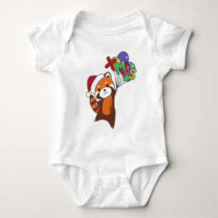 Red Panda Christmas Snow Winter Animals Pandas Baby Bodysuit