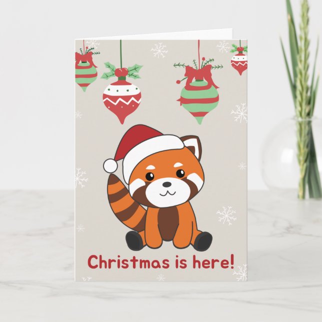 Red Panda Christmas Snow Winter Animals Pandas Car Card (Front)