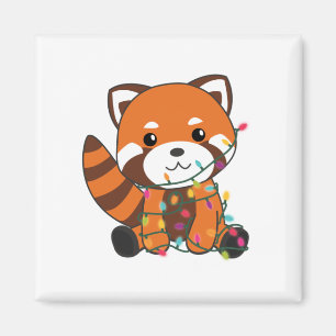 Red Panda Christmas Snow Winter Animals Pandas Magnet