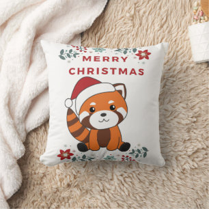 Red Panda Christmas Snow Winter Animals Pandas Thr Throw Pillow