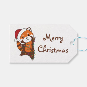 Red Panda Christmas Snow Winter Animals Pandas Tru Gift Tags