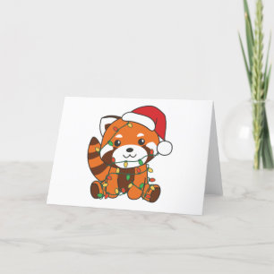 Red Panda Christmas Winter Animals Red Pandas Holiday Card