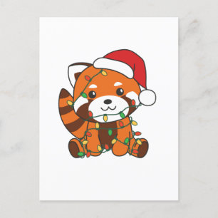 Red Panda Christmas Winter Animals Red Pandas Holiday Postcard