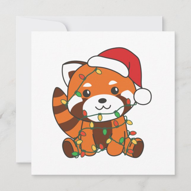 Red Panda Christmas Winter Animals Red Pandas Invitation (Front)