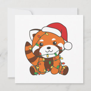 Red Panda Christmas Winter Animals Red Pandas Invitation