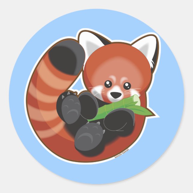 Red Panda Classic Round Sticker (Front)