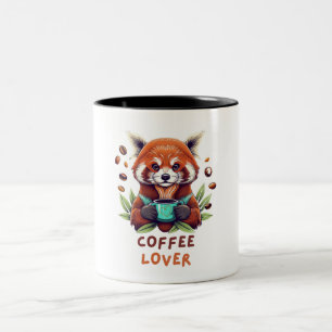 Red Panda Coffee Lover Two-Tone Coffee Mug