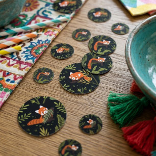 Red Panda Dark Forest Zoo Animal Party Confetti