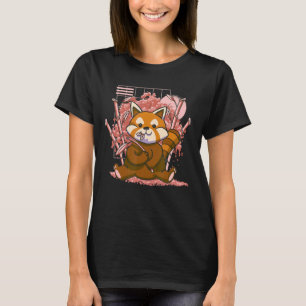 Red Panda Day Cherry Blossoms Bloom Pink Sakura Ba T-Shirt
