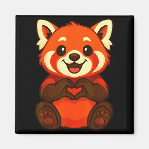 Red Panda Doing Heart With Hands Valentines Day  Magnet