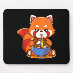 Red Panda Eating Ramen Japanese Soup Zoo Animal Zo Mouse Pad