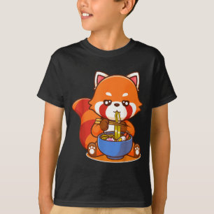 Red Panda Eating Ramen Japanese Soup Zoo Animal Zo T-Shirt
