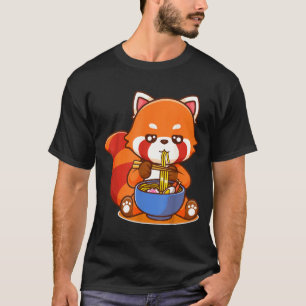 Red Panda Eating Ramen Japanese Soup Zoo Animal Zo T-Shirt