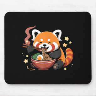 Red Panda Eating Ramen Noodles Mouse Pad