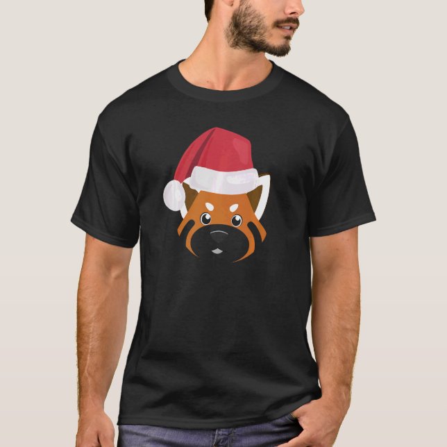 Red Panda Face Graphic Christmas Red Panda Face Co T-Shirt (Front)