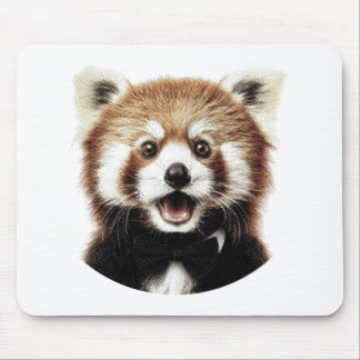 Red panda face mouse pad