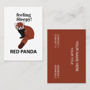 Red Panda Feeling Sleepy Funny Red Panda Business Card