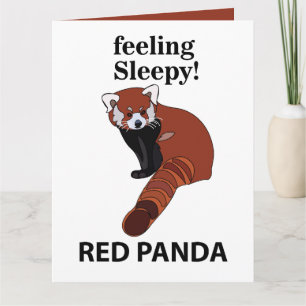 Red Panda Feeling Sleepy Funny Red Panda Card