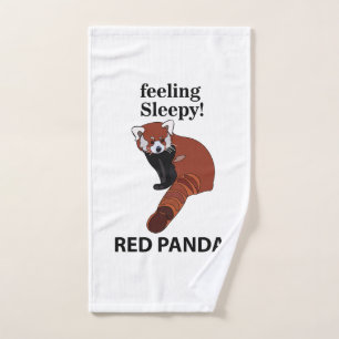 Red Panda Feeling Sleepy Funny Red Panda Hand Towel
