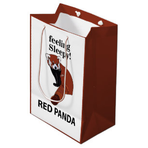 Red Panda Feeling Sleepy Funny Red Panda Medium Gift Bag